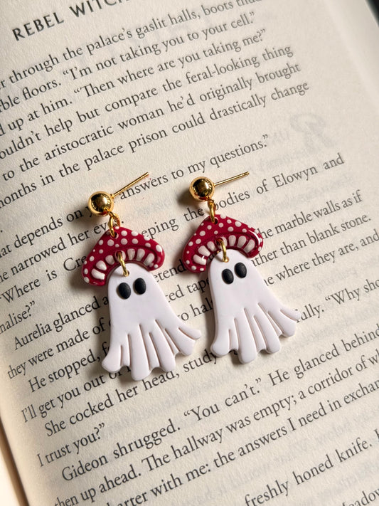 Mushroom Ghosts  | Polymer Clay Earrings