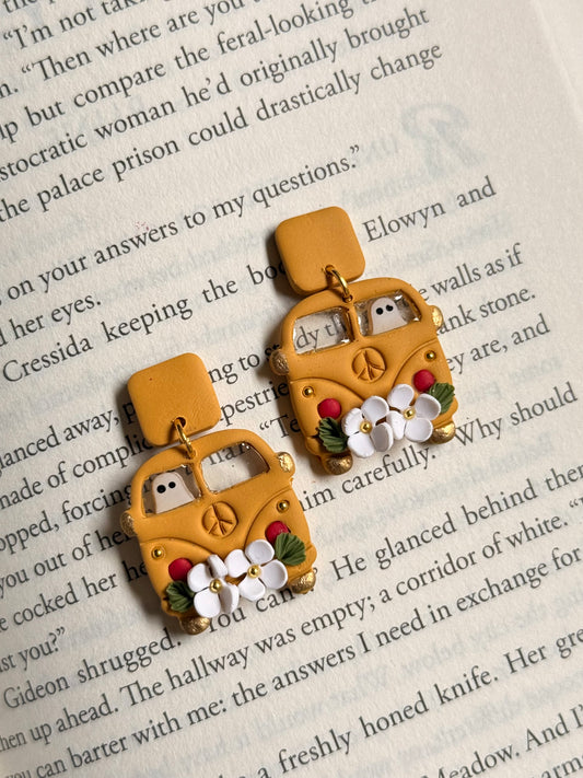 Spooky Bus | Polymer Clay Earrings