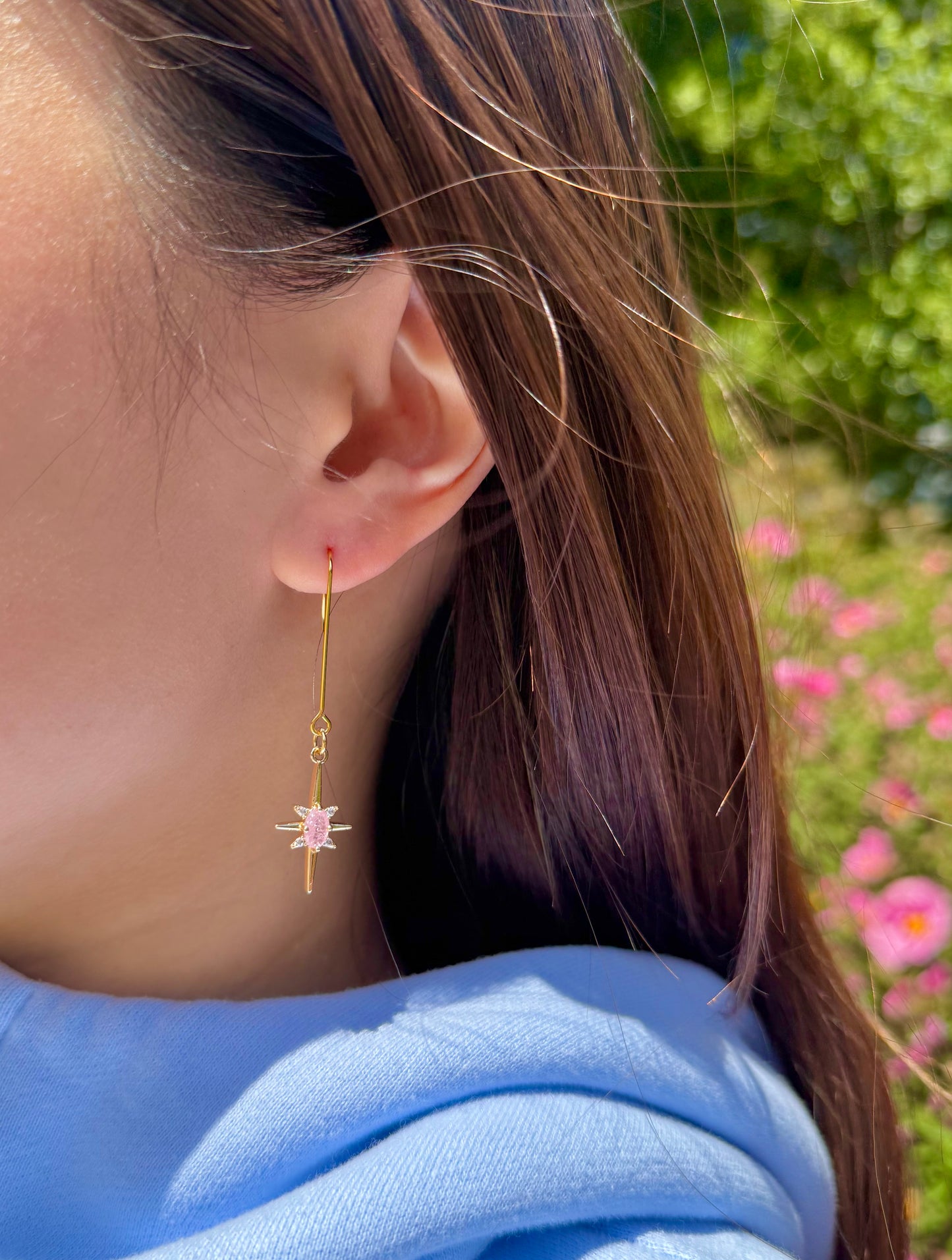 Pink Cross | Polymer Clay Earrings