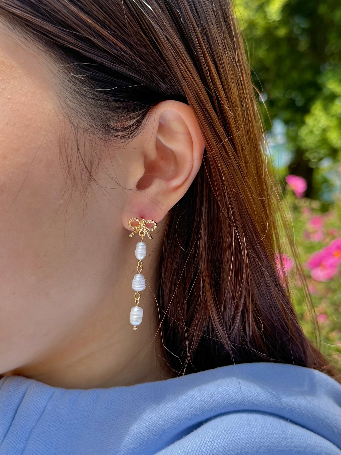 Pearl Dangles| Polymer Clay Earrings