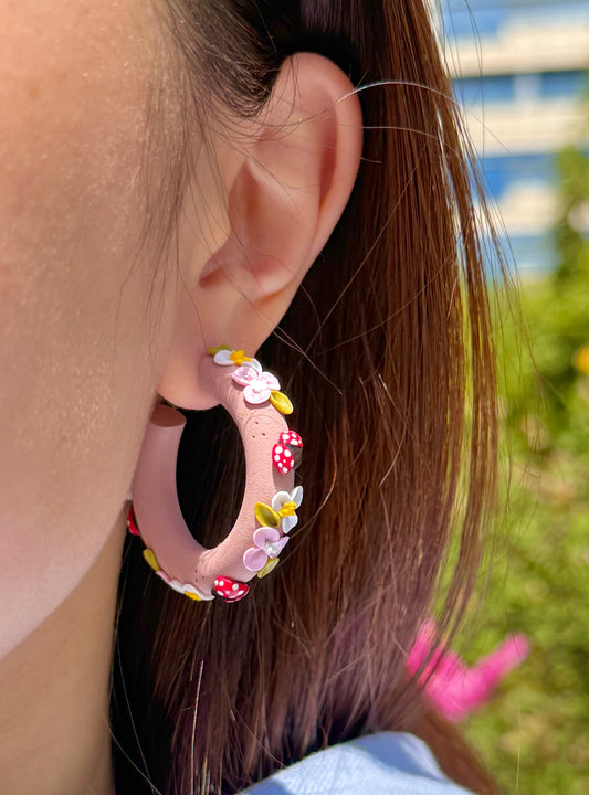 Spring Hoops| Polymer Clay Earrings